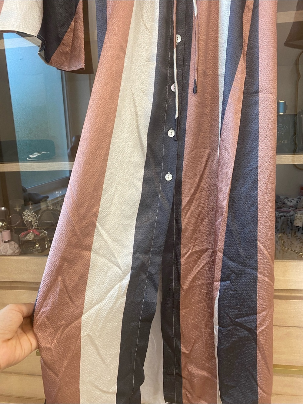 saltwater LUXE Striped Maxi Dress in Rust, Black & White - Picture 6 of 6